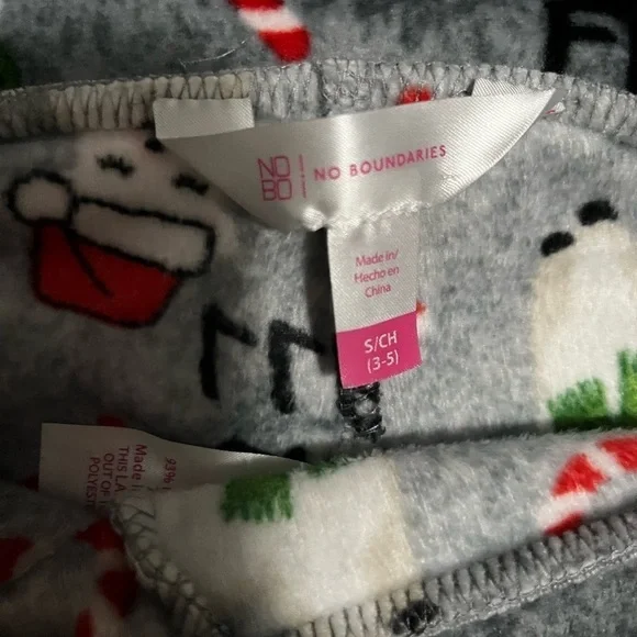 No Boundaries Christmas Leggings, Gray, SZ: 3-5 - Picture 5 of 5